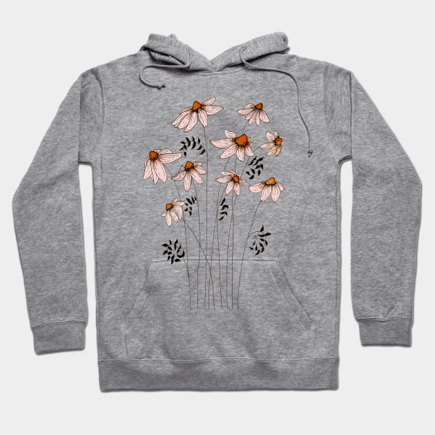 Daisies Illustration Hoodie by Maria's flowers